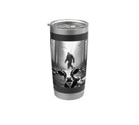Vaca asustada Selfie Bigfoot Meme Sasquatch Cryptid Humor Vaso térmico de acero inoxidable de doble pared