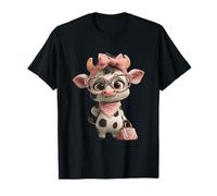 Vaca atrevida con Gafas Lindo diseño de Personajes de Dibujos Animados de Animales Camiseta