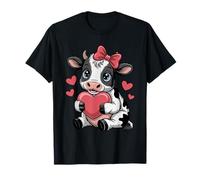 Vaca blanca negra rosa coqueta arco vaca ganado vacuno granjero vaca Camiseta