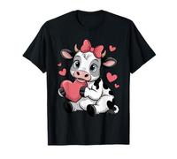 Vaca blanca negra rosa coqueta arco vaca ganado vacuno granjero vaca Camiseta
