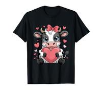Vaca blanca negra rosa coqueta arco vaca ganado vacuno granjero vaca Camiseta