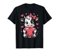 Vaca blanca negra rosa coqueta arco vaca ganado vacuno granjero vaca Camiseta