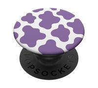 Vaca Blanca y Morada con Estampado Lindo Animal estético Y2K Cowgirl PopSockets PopGrip Adhesivo