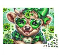 Vaca Bonita Trébol de Cuatro Hojas Puzzle de 1000 Piezas Papel Puzzle para Adultos Relajación Familia Regalo 38x26cm/1000pcs