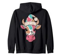Vaca Colorida con patrón de Leopardo Sombrero Amantes de los Animales Sudadera con Capucha