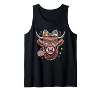 Vaca Colorida de Las Tierras Altas con Arco Rompecabezas Camiseta sin Mangas