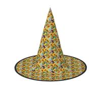 Vaca con girasoles en azul sombrero de bruja de Halloween, fiestas | Gorro de mago para Halloween, Navidad, muerte, dios, vampiro, mago, cosplay, actuación temática, decoración de carnaval