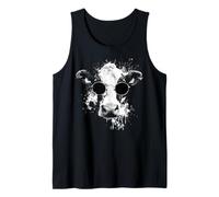 Vaca con Sombras Splash Arte Grunge Camiseta sin Mangas