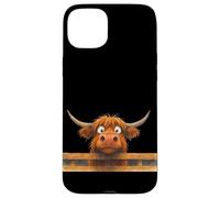 Vaca de Las Tierras Altas En La Cerca Carcasa para iPhone 15 Plus
