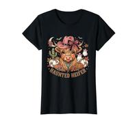 Vaca de Las Tierras Altas Encantada Vaquera Oeste de Halloween Otoño Camiseta gráfica económica, Mujer, Negro, XL
