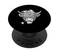 Vaca de Las Tierras Altas Escocés, Lindo, Granja, Animal, GAN PopSockets PopGrip Adhesivo
