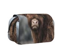 Vaca de Las Tierras Altas, Fauna Escocesa Estuche para lápices portátil con Doble Concha y Cremallera