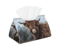 Vaca de Las Tierras Altas, Fauna Escocesa, Funda para Caja de pañuelos con Cierre, Reutilizable, Decorativa para baño, Sala de Estar, Dormitorio, Oficina y Coche.