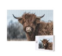 Vaca de Las Tierras Altas, Fauna Escocesa,Rompecabezas de Madera de 300 Piezas, Juego Familiar, Rompecabezas para Adultos, Adolescentes, decoración del hogar