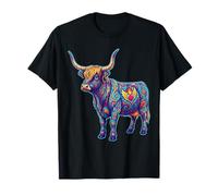 Vaca de Las Tierras Altas Mexicana Azteca Mitología Maya Arte Tribal Raíces Camiseta