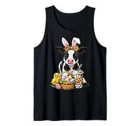 Vaca de Pascua Café Leopardo Arco Lindo Huevo de Pascua Camiseta sin Mangas