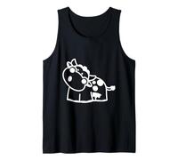 Vaca Dibujo Línea Blanca Camiseta sin Mangas
