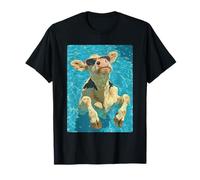 Vaca Divertida con Gafas de Sol Cool Summer Farm Animal Natación Camiseta