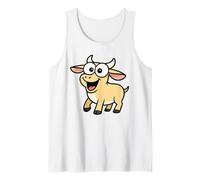 Vaca Divertida de Dibujos Animados con Ojos saltones y Sonrisa Grande Camiseta sin Mangas