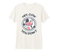Vaca Divertida. Hey, ¿Vaca Que Haces? Lindos adorables Animales Kawaii Camiseta Premium