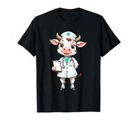 Vaca Doctora - Diseño de Animal en Estilo Cómico Camiseta
