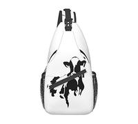 Vaca en Blanco y Negro Bolso Bandolera de Sirena Negra, Bolso Bandolera de Pecho con Honda para Hombres y Mujeres, Utilizado para el Ocio y los Viajes