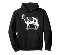 Vaca en monopatín Lindo Patinador Amante de la Vaca Animal Sudadera con Capucha