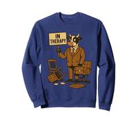 Vaca en Terapia sátira Divertida Cartoon Sudadera