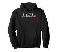 Vaca Heartbeat Granja Ganado lechero Campo Amante de la Vaca Sudadera con Capucha