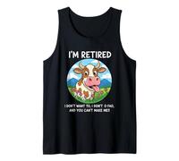Vaca jubilada I'm Done You Can't Make Me Funny Humor Camiseta sin Mangas