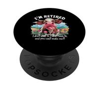 Vaca jubilada I'm Done You Can't Make Me Funny Humor PopSockets PopGrip Adhesivo