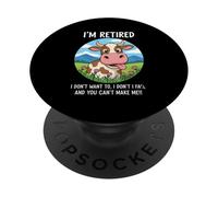 Vaca jubilada I'm Done You Can't Make Me Funny Humor PopSockets PopGrip Adhesivo
