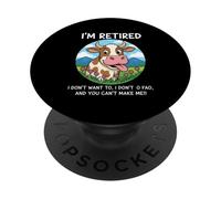 Vaca jubilada I'm Done You Can't Make Me Funny Humor PopSockets PopGrip Adhesivo