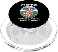 Vaca jubilada I'm Done You Can't Make Me Funny Humor PopSockets PopGrip para MagSafe