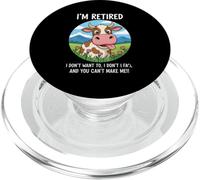 Vaca jubilada I'm Done You Can't Make Me Funny Humor PopSockets PopGrip para MagSafe