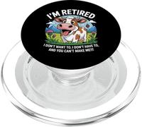Vaca jubilada I'm Done You Can't Make Me Funny Humor PopSockets PopGrip para MagSafe