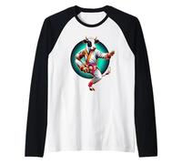 Vaca Karate Kick Punch Cute Funny Cool Martial Arts Cow Camiseta Manga Raglan