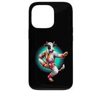 Vaca Karate Kick Punch Cute Funny Cool Martial Arts Cow Carcasa para iPhone 13 Pro