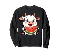 Vaca Kawaii Comiendo Sandía Verano Fruta Vaca Amante Sudadera