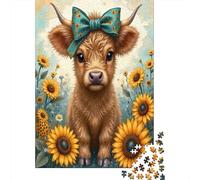 Vaca Linda con Arco Set De 1000 Piezas Papel Reciclado Puzzle Familiar Fácil De Almacenar Actividad De Vinculación Familiar Horas De Entretenimiento 38x26cm/1000pcs