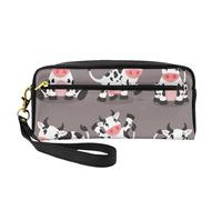 Vaca Linda de la Historieta Impresa, Bolsa de Maquillaje Bolsa de cosméticos Bolsa de Aseo de Viaje portátil Estuche de Cuero para Mujeres y niñas
