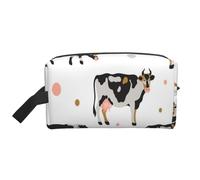 Vaca Manchada De Leche Vaca Negra, Bolsa de Maquillaje Bolsa de cosméticos Bolsa de artículos de tocador de Viaje portátil Organizador de Bolsa de Maquillaje
