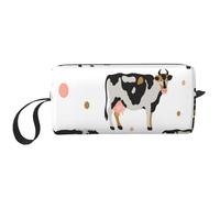 Vaca Manchada De Leche Vaca Negra, Bolsa de Maquillaje Bolsa de cosméticos Bolsa de artículos de tocador de Viaje portátil Bolsa de Maquillaje