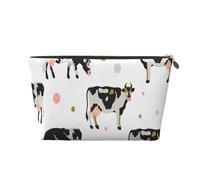 Vaca Manchada De Leche Vaca Negra, Bolsa de Maquillaje Bolsa de cosméticos Bolsa de artículos de tocador de Viaje portátil Bolsa de artículos de tocador