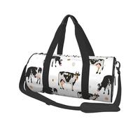 Vaca Manchada De Leche Vaca Negra, Bolsa de Viaje de Gran Capacidad, Bolso Redondo, Bolsa de Viaje Deportiva, Bolsa de Mano, Bolsa de Fitness