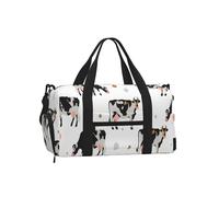 Vaca Negra con Manchas de Leche,Bolso Deportivo Bandolera de Mano, Bolsa de Deporte, Bolsa de Viaje de Gran Capacidad para Mujeres y Hombres.
