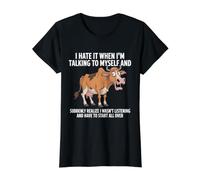 Vaca Odio Cuando Estoy Hablando Conmigo Sarcástico Camiseta gráfica económica, Mujer, Negro, M