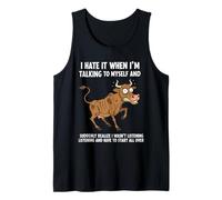 Vaca Odio Cuando Estoy Hablando Conmigo Sarcástico Camiseta sin Mangas