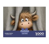 Vaca Peluche Dibujos Puzzle de 1000 Piezas Papel Puzzle para Adultos Escena Animal Bonita Relajante Familiar Regalo 70x50cm/1000pcs 70x50cm/1000pcs