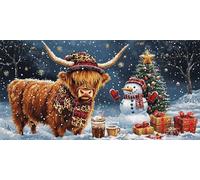 vaca Pintar Por Numeros Adultos NiñOs Kits, Navidad Pintura Por NúMeros Kit Completo De Cuadro Sobre Lienzo Con Pintura Acrilica, Decoracion Hogar Para SalóN, Dormitorio, Sin Marco 80x120cm U-667